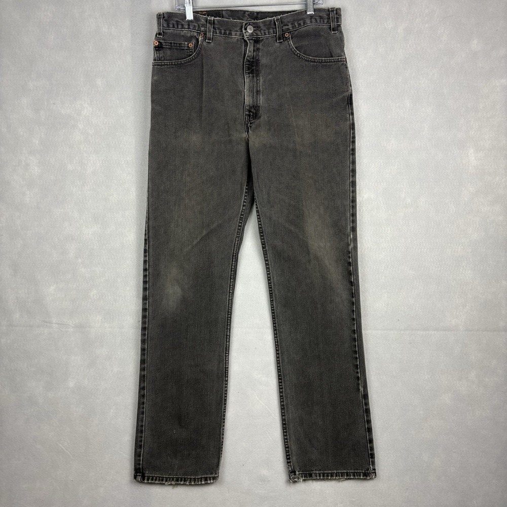 Vintage Levi’s 505 Black Jeans Men’s 36x34 (Fits 34x32) Faded Made In USA 90s